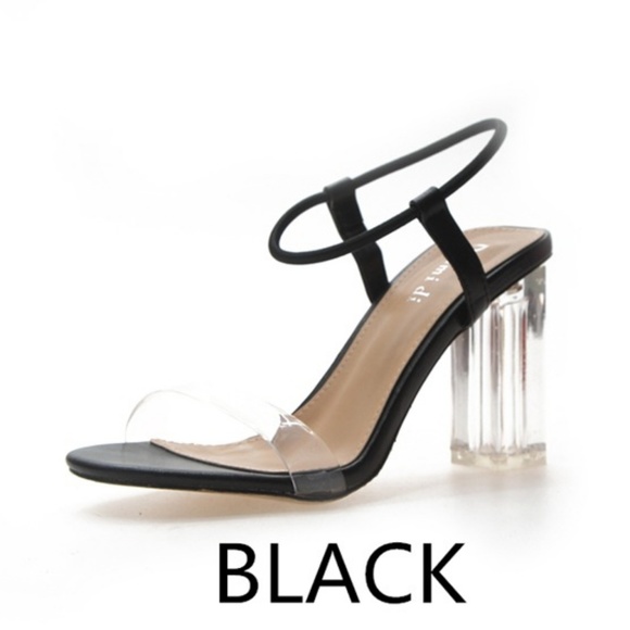 Clear/Black Lucite Heels - Picture 3 of 6